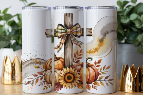 Autumn Cross Plaid Bow 20oz Tumbler Wrap