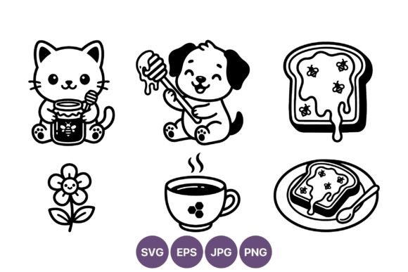 Cute Cat Dog Honey Toast Vector Icons: A Designer's Review