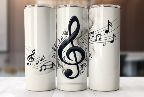Musical Treble Clef 20oz Tumbler Wrap
