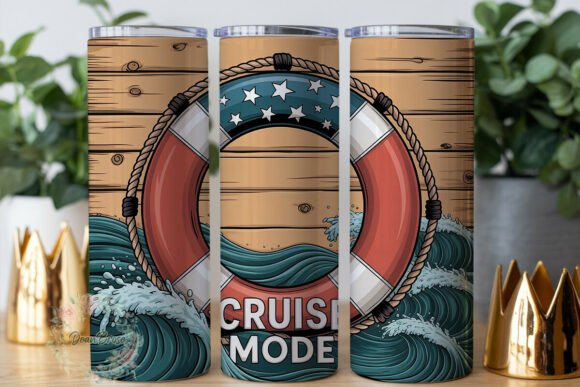 Nautical Cruise Mode 20oz Tumbler Wrap