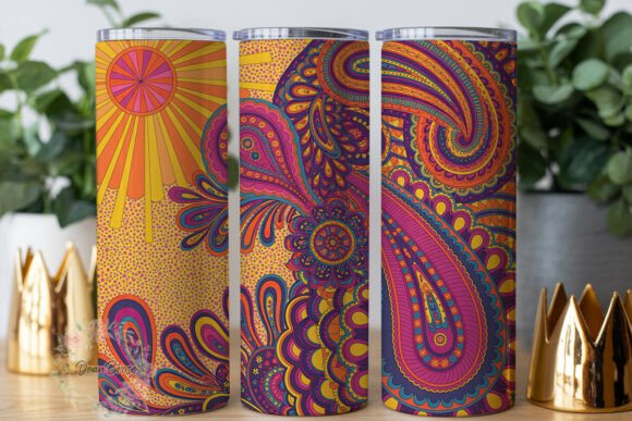 Ornate Paisley Mandala 20oz Tumbler Wrap