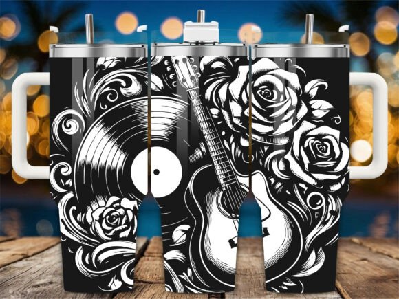 Retro Vinyl Rose: A Designer's Take on Modern Embroidery