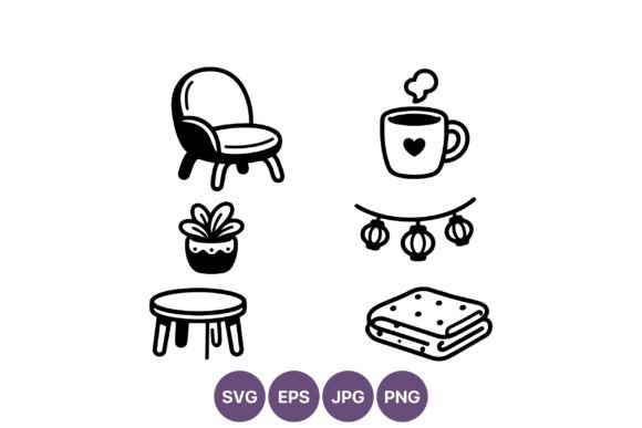 Review: Cozy Chair Coffee Plant Line Art Icons