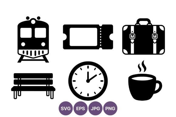 Review: Travel Icons Black Suitcase Ticket Train for Embroidery