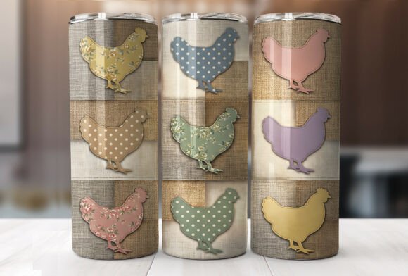 Rustic Hen Quilt Pattern Tumbler Wrap