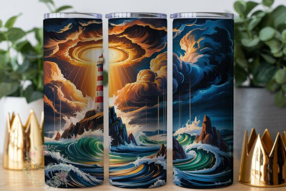 Stormy Lighthouse Ocean 20oz Tumbler
