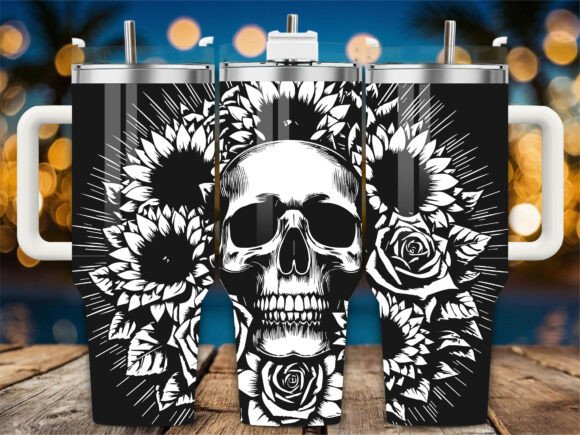 Sunflower Floral Skull: A Designer's Take on Bold Embroidery