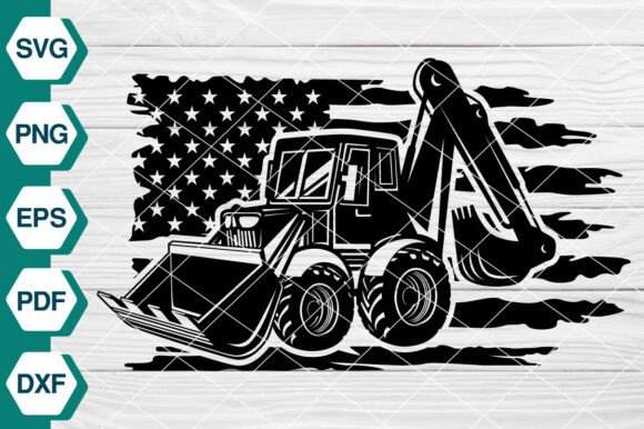 USA Loader Truck SVG, Backhoe SVG-EP578