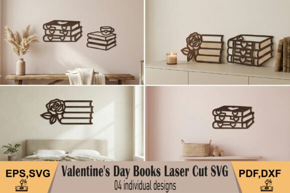 Valentine's Day Books Laser Cut SVG