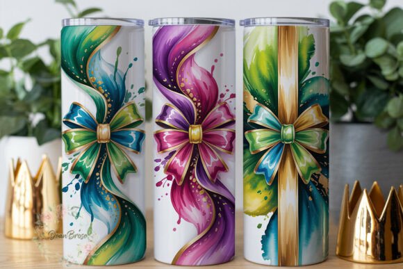 Watercolor Gift Bows 20oz Tumbler Wrap